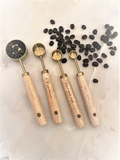 Gold Stainless Steel Measuring Cups And Spoons Set