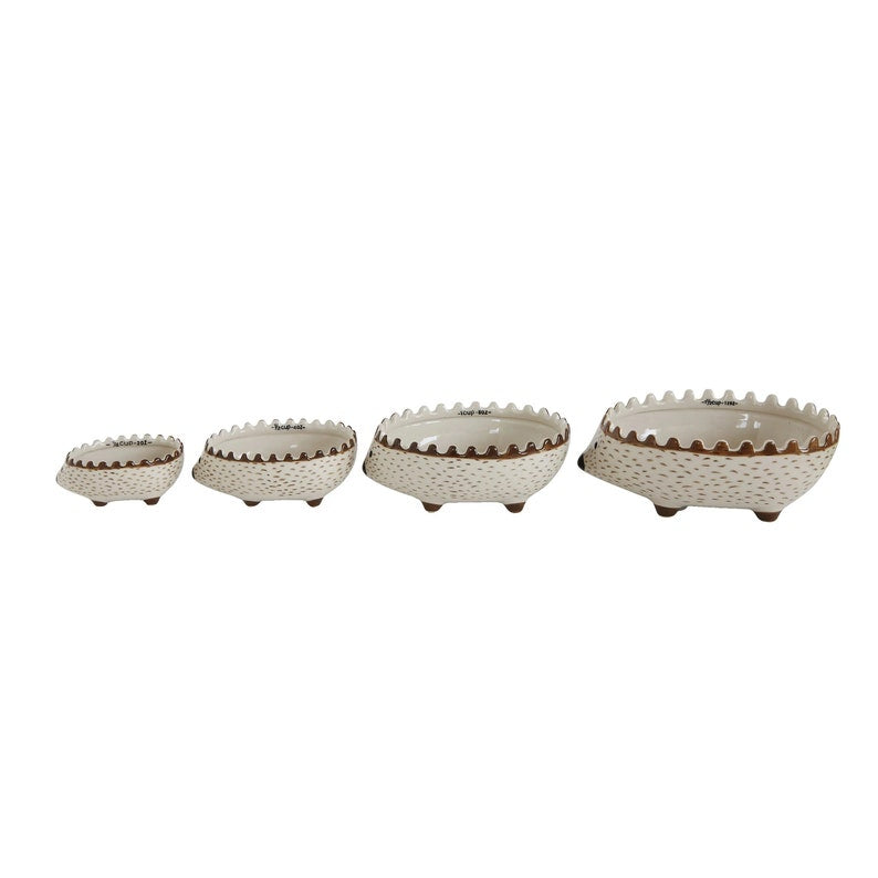 Hand-Painted Stoneware Hedgehog Measuring Cups, Set of 4
