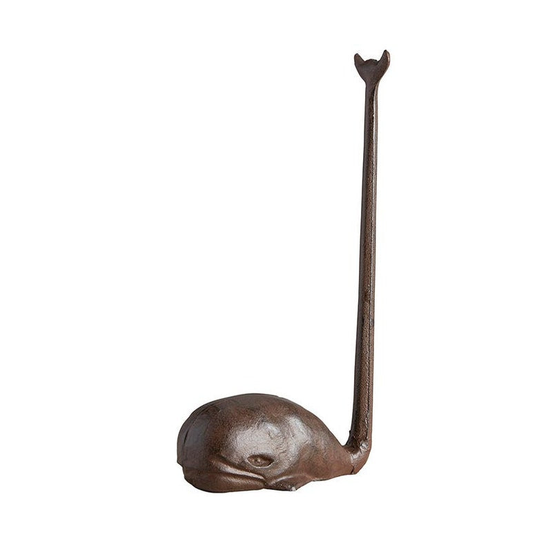Whimsical Cast Iron Whale Freestanding Paper Towel Holder