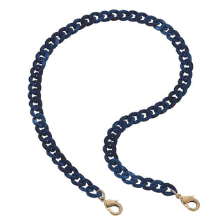 Legacy Resin Curb Chain Mask Necklace in Navy