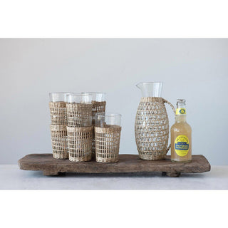 Seagrass Weave Glass Pitcher - Anara Lifestyle