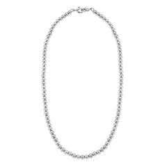 Soleil Stretchy Ball Bead Mask Necklace in Worn Silver