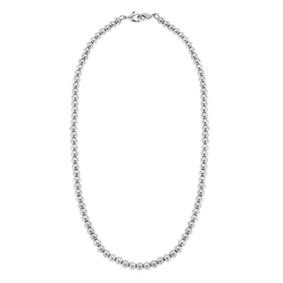 Soleil Stretchy Ball Bead Mask Necklace in Worn Silver