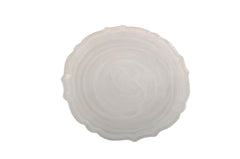 Swirl Glass Alabaster White Dessert Plates - Set of 4 - Anara Lifestyle