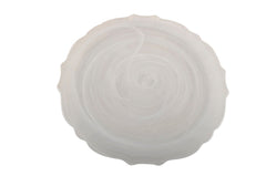 Swirl Glass Alabaster White Dinner Plate - Set of 4 - Anara Lifestyle