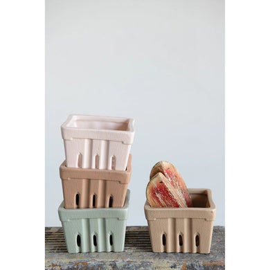 Textured Stoneware Berry Basket - Anara Lifestyle