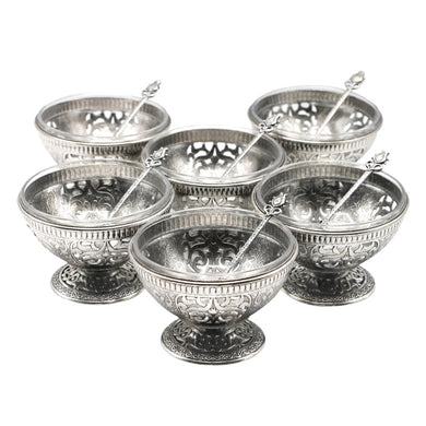 Arabian Style Dessert Footed Bowls with Spoons