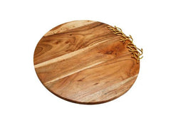 Wood Charcuterie Board Coral Design Round without Handle - Anara Lifestyle